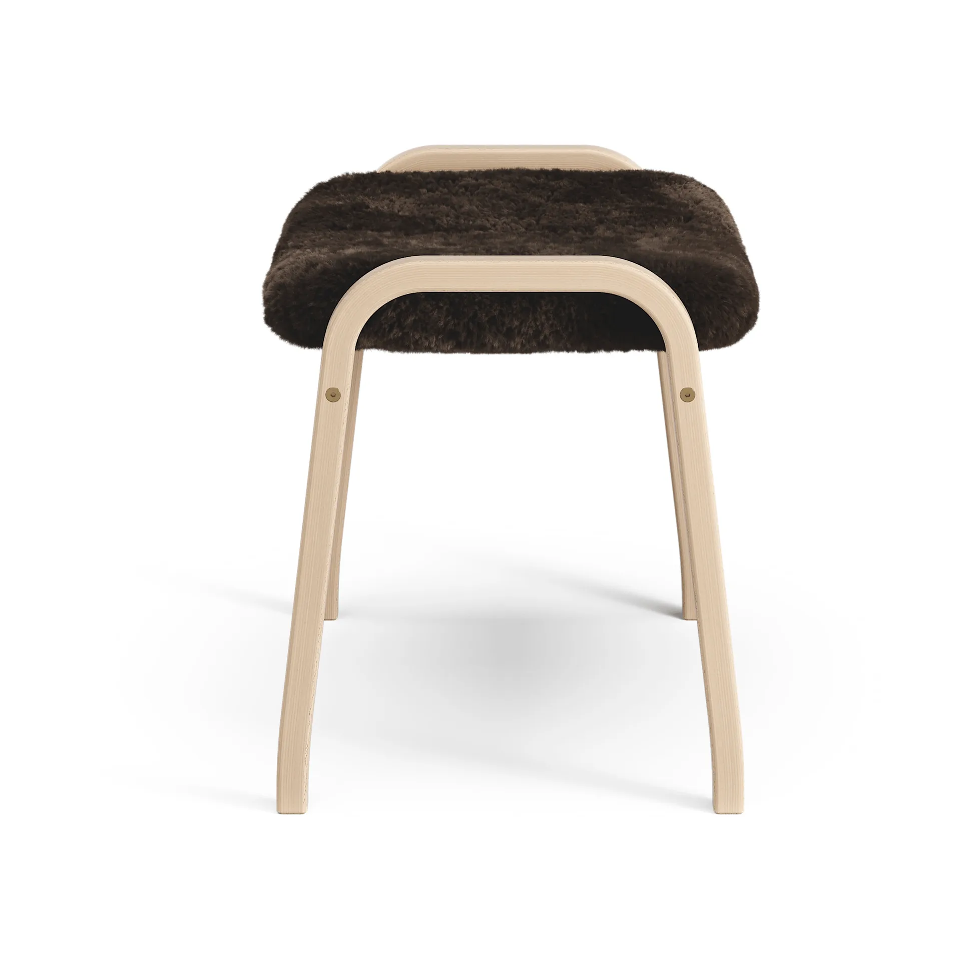 Lamino footstool, Sheepskin Espresso-lacquered beech Swedese