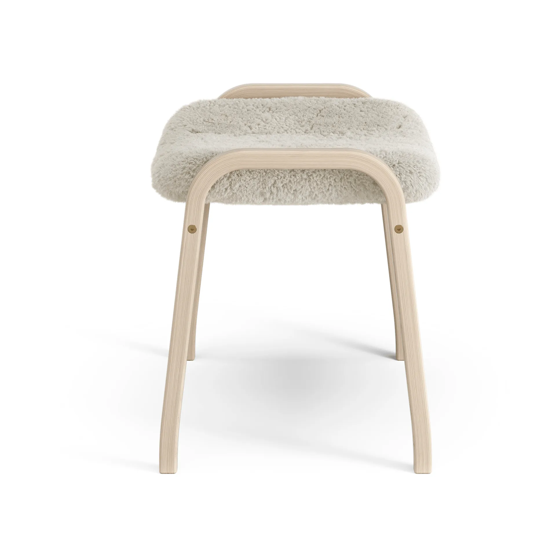 Lamino footstool, Sheepskin Moonlight-white-pigmented oak Swedese