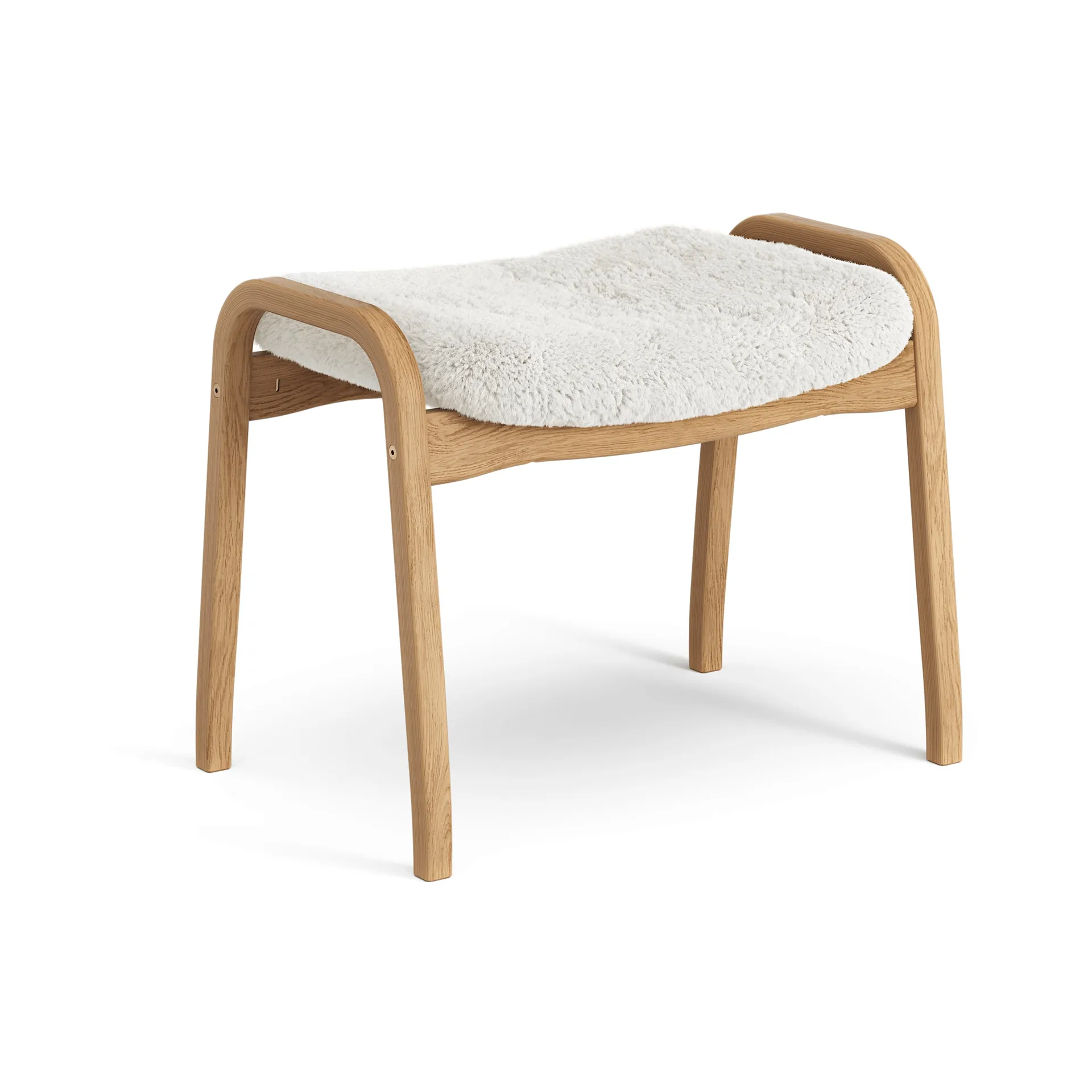Lamino footstool, Sheepskin Off white-oiled oak Swedese