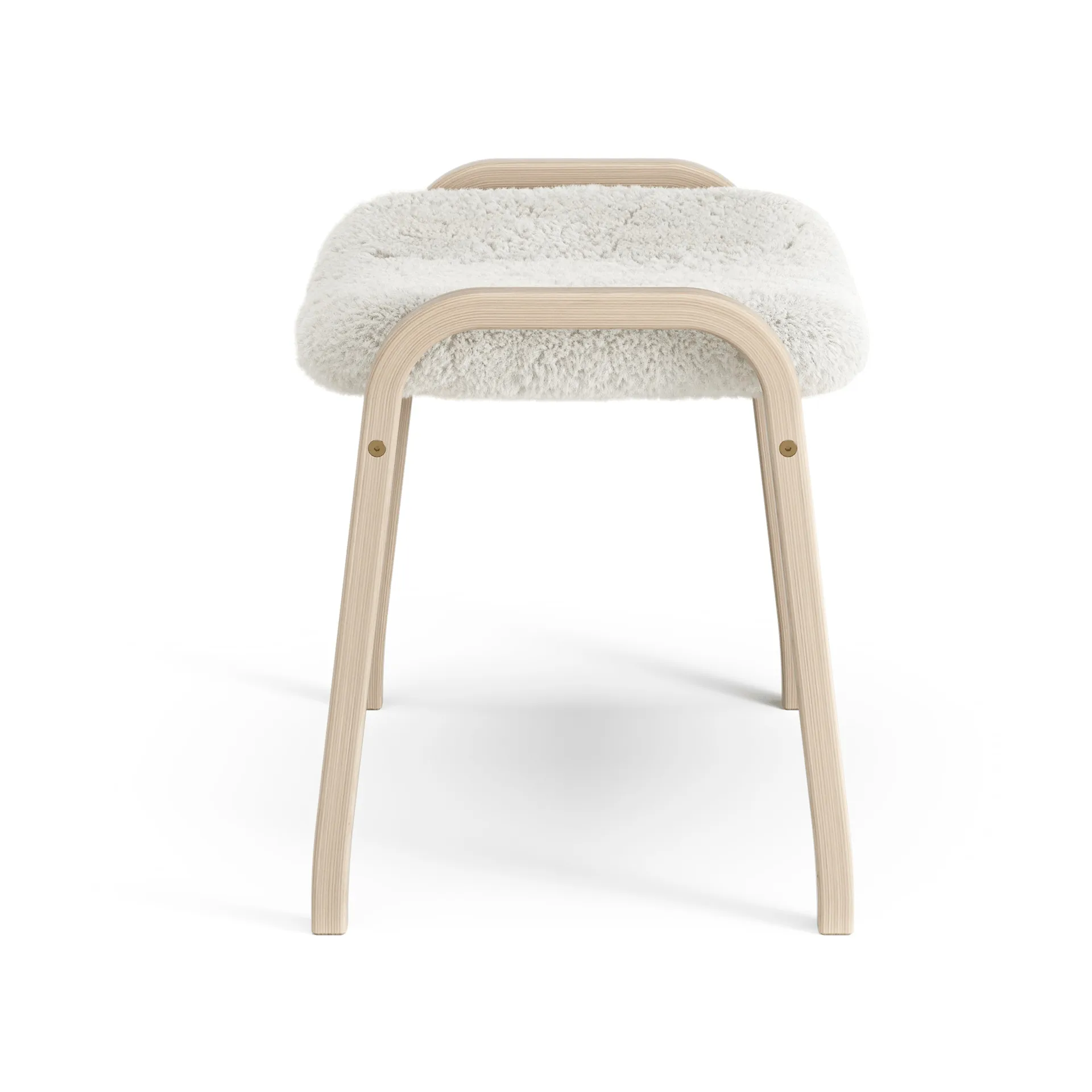 Lamino footstool, Sheepskin Off white-white pigmented oak Swedese