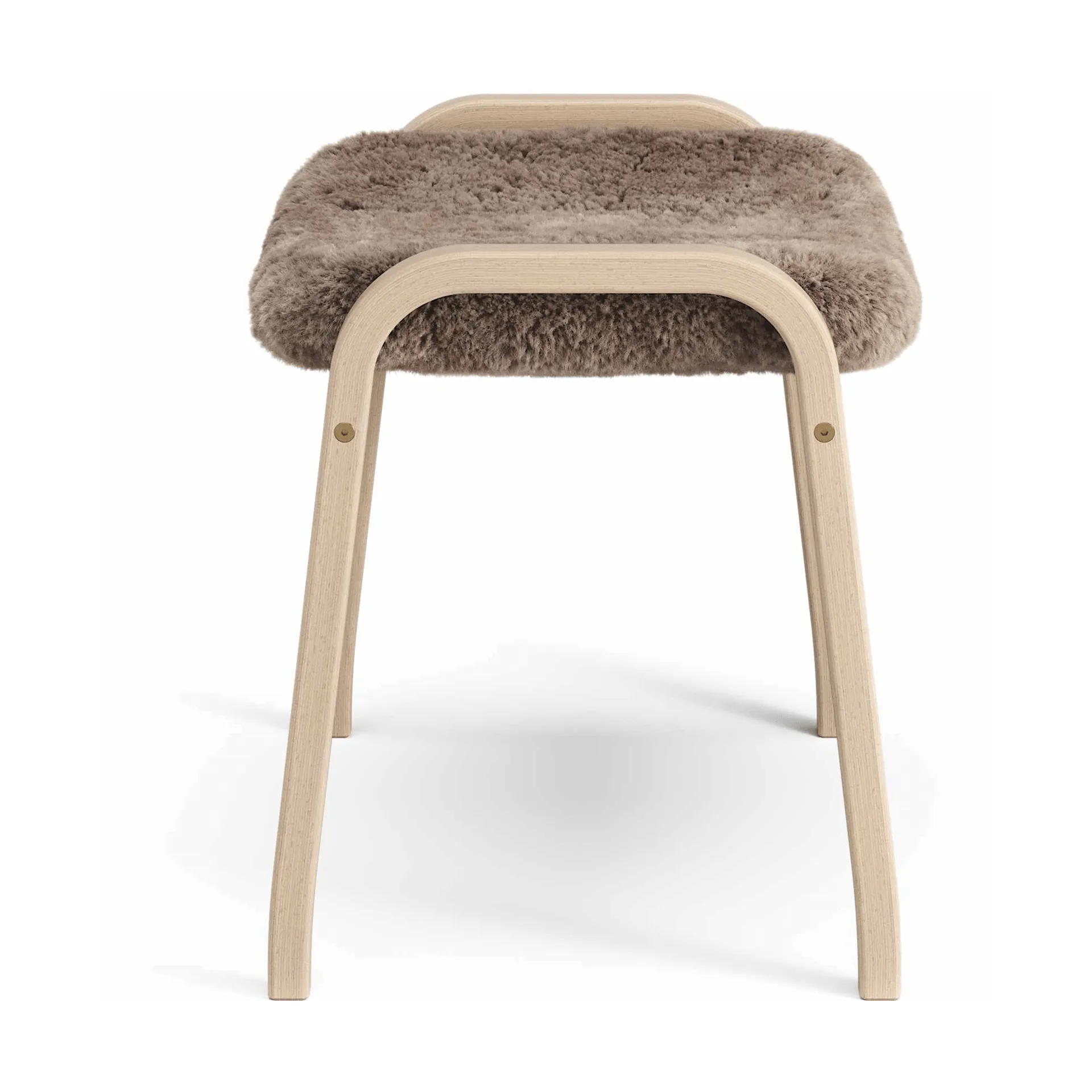 Lamino footstool, Sheepskin Sahara-lacquered beech Swedese