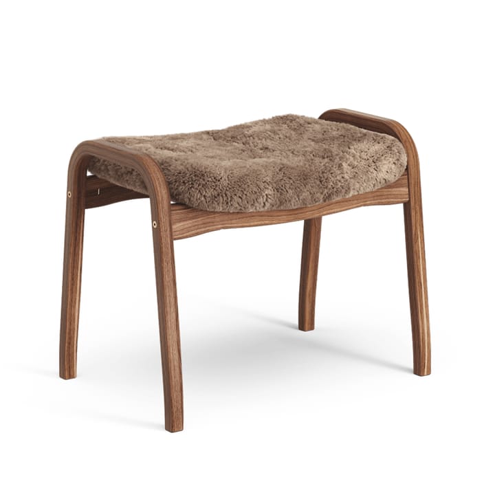 Lamino footstool - Sheepskin sahara, natural lacquered walnut - Swedese