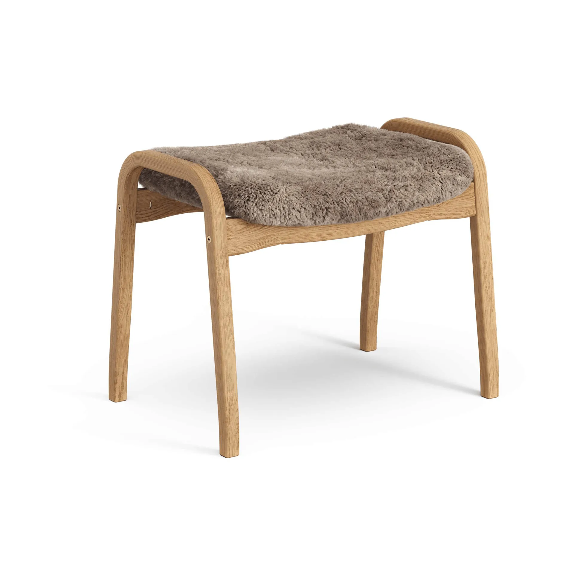 Lamino footstool, Sheepskin Sahara-oiled oak Swedese