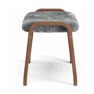 Lamino footstool - Sheepskin Scandinavian grey-lacquered walnut - Swedese