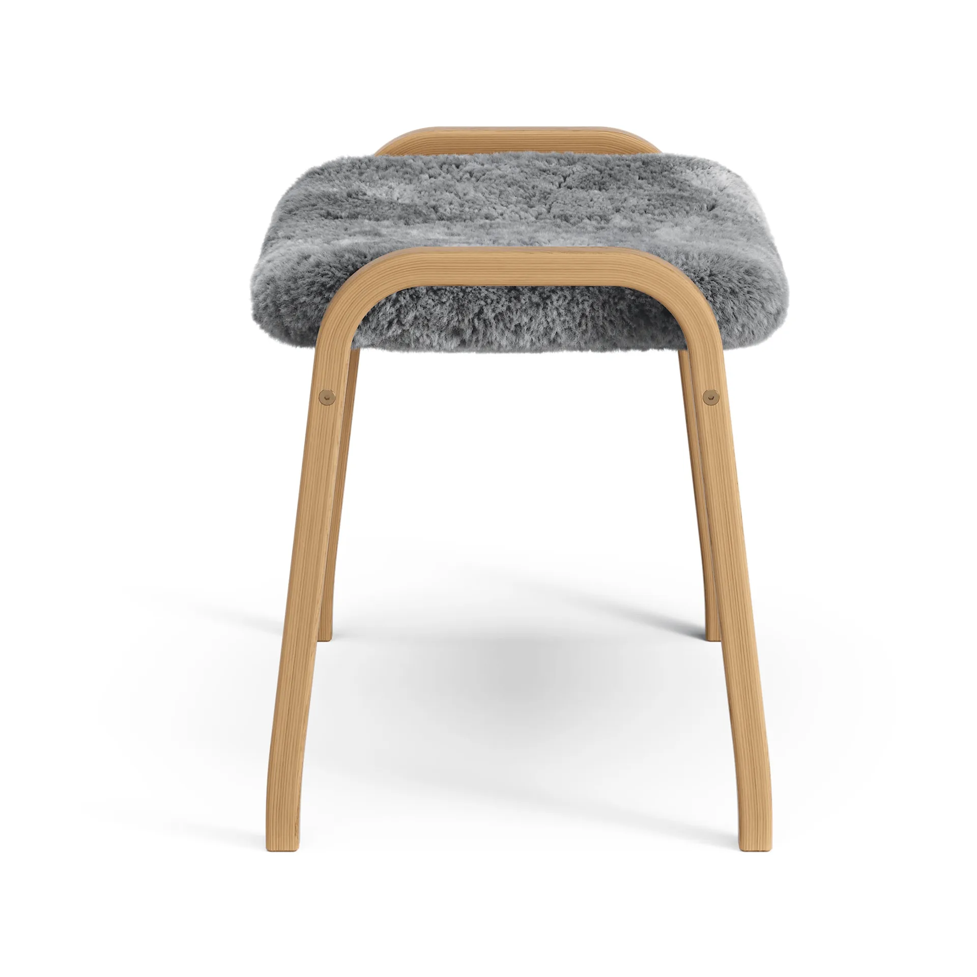 Lamino footstool, Sheepskin Scandinavian grey-oiled oak Swedese