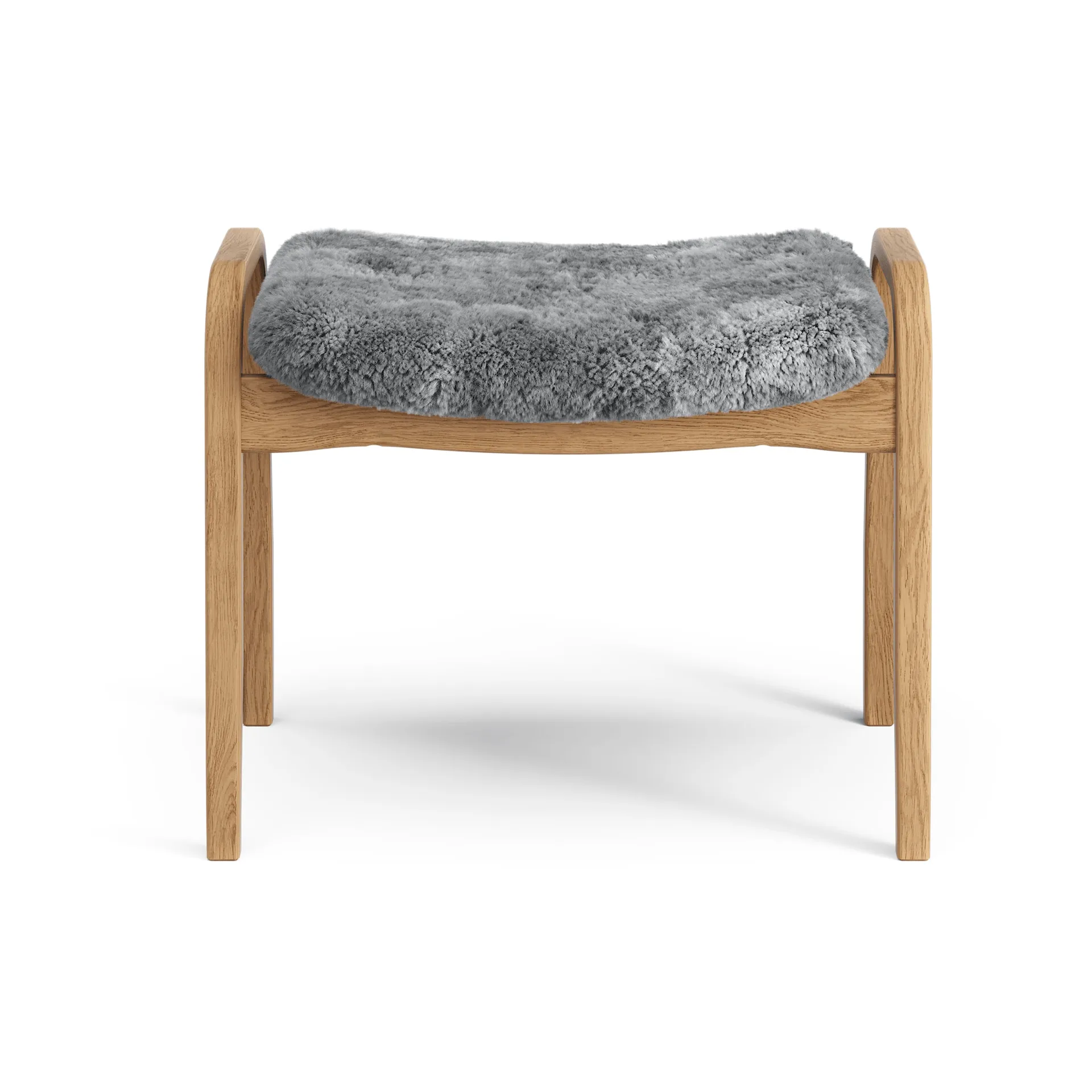 Lamino footstool, Sheepskin Scandinavian grey-oiled oak Swedese