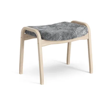 Lamino footstool - Sheepskin Scandinavian grey-white pigmented oak - Swedese