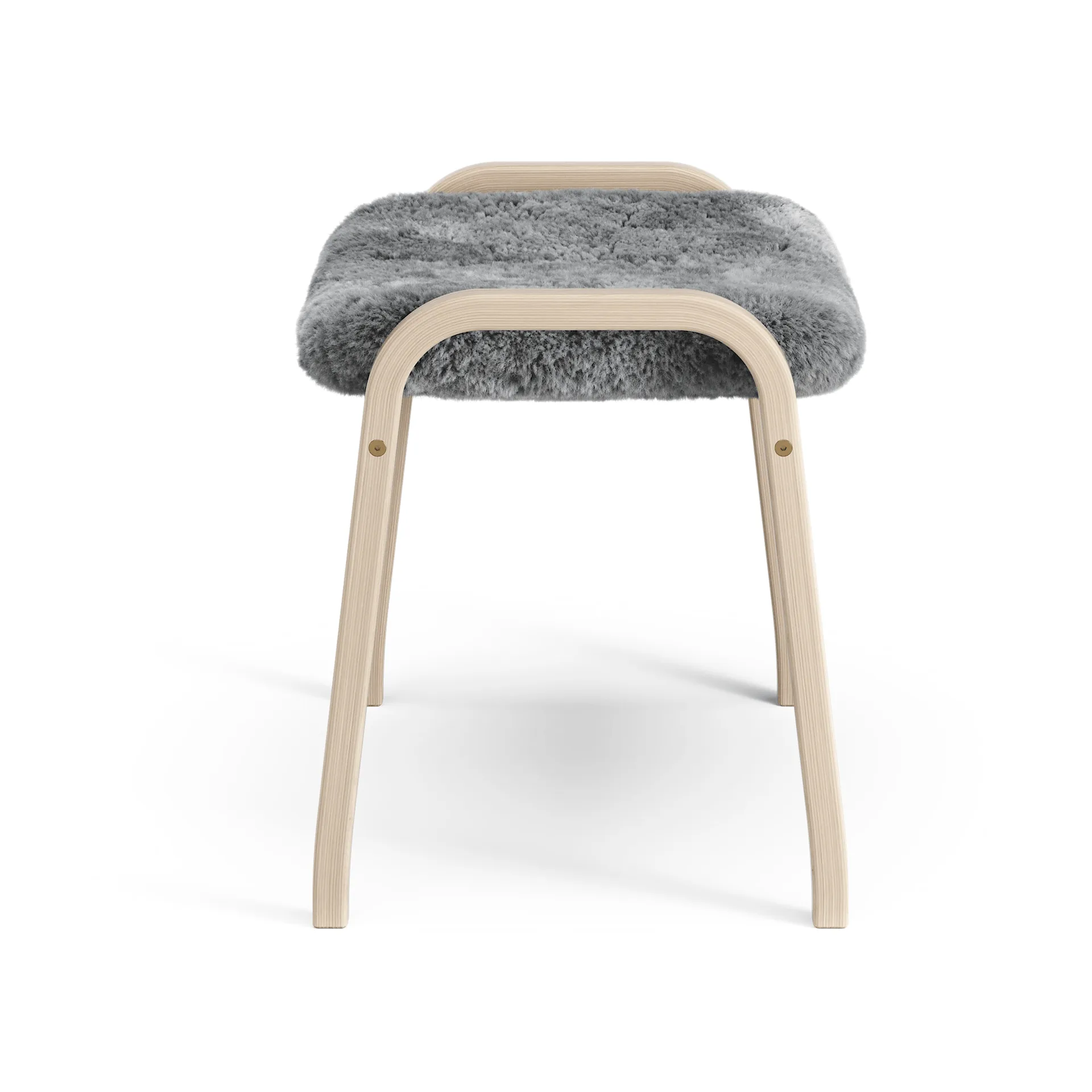 Lamino footstool, Sheepskin Scandinavian grey-white pigmented oak Swedese