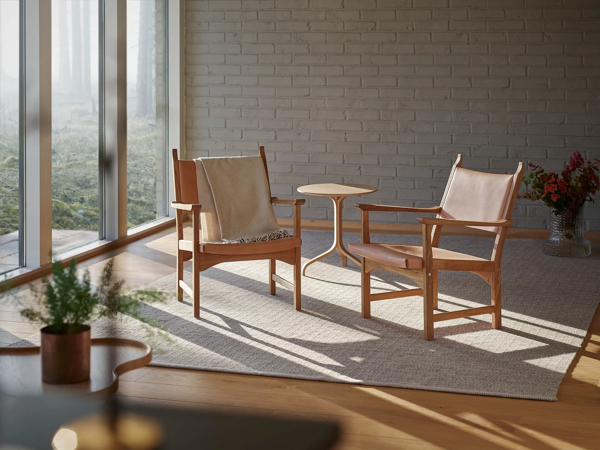 Lamino table 49 cm, Bok laquered Swedese