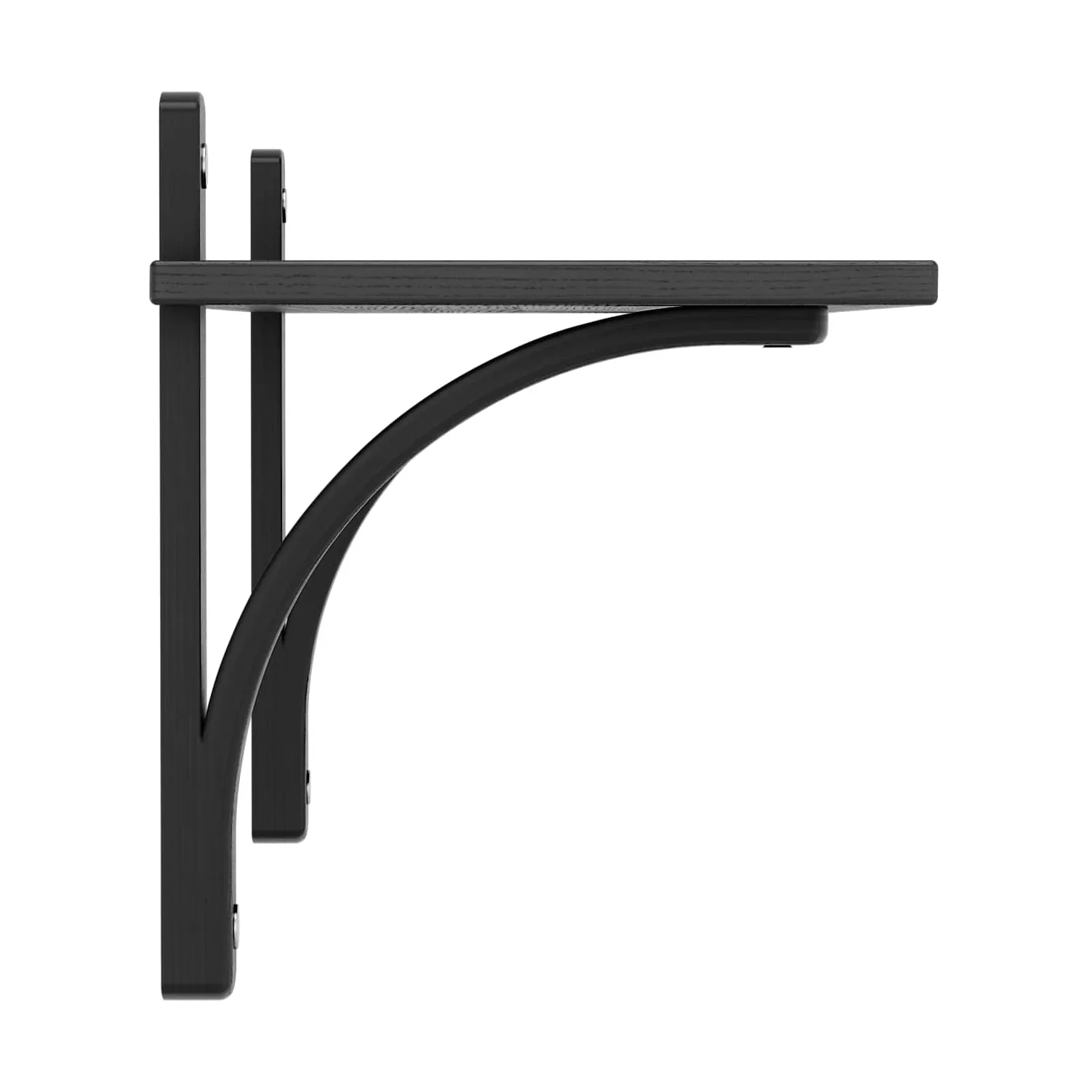 Levi shelf 1 shelf level, Black stained ash-aluminium, 90 cm Swedese