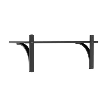 Levi shelf 1 shelf level - Black stained ash-aluminium, 90 cm - Swedese