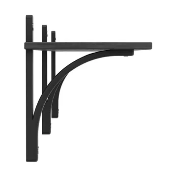 Levi shelf 1 shelf level - Black-stained ash-aluminum, 180 cm - Swedese