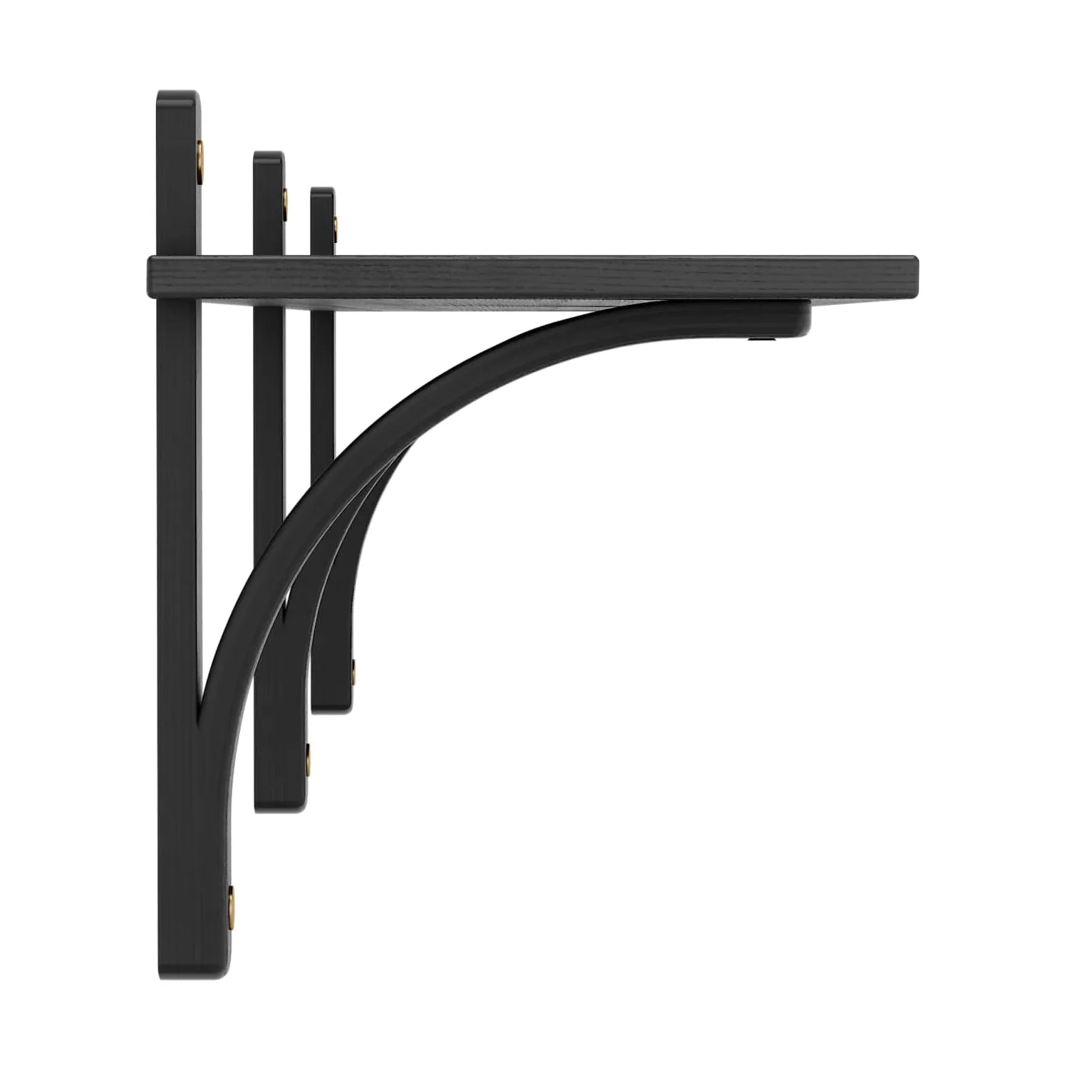 Levi shelf 1 shelf level, Black-stained ash-brass, 180 cm Swedese