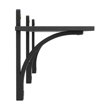 Levi shelf 1 shelf level - Black-stained ash-brass, 180 cm - Swedese