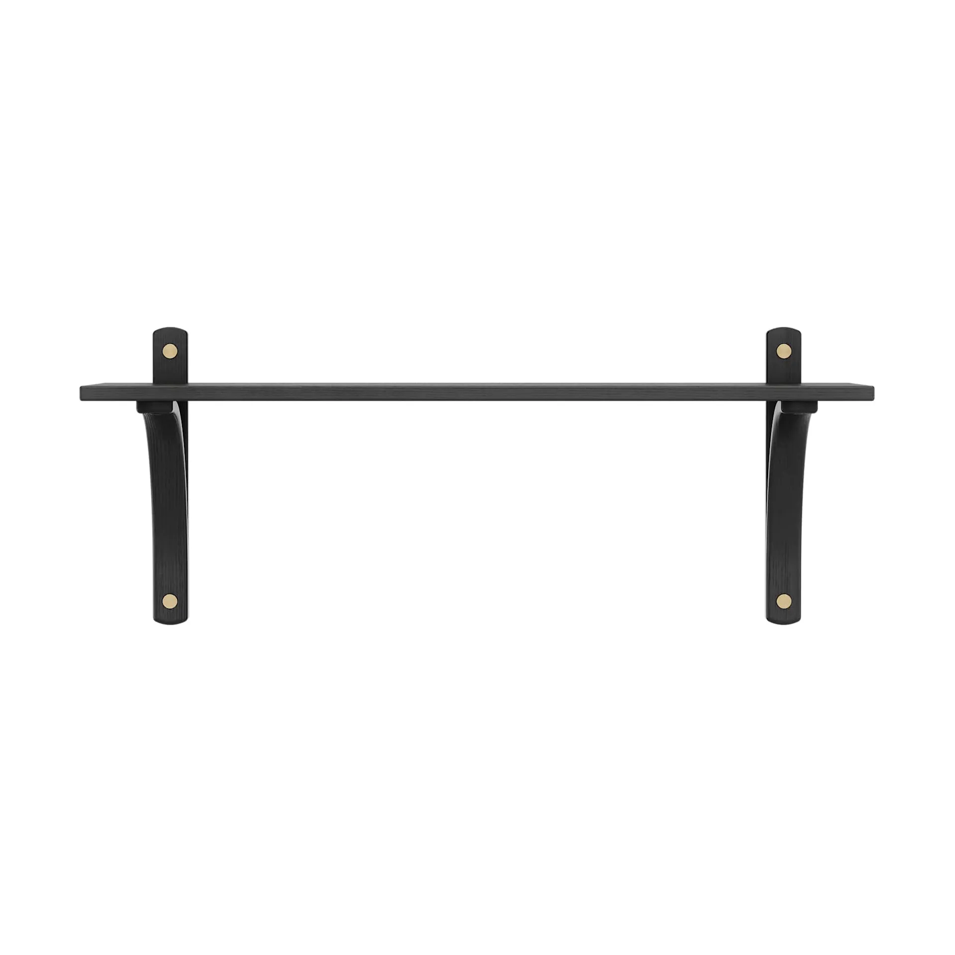 Levi shelf 1 shelf level, Black-stained ash-brass, 90 cm Swedese