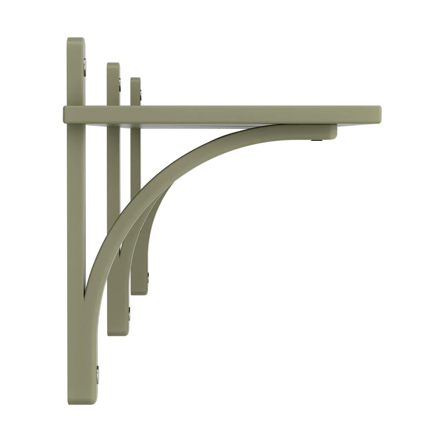 Levi shelf 1 shelf level, Moss green-aluminium, 180 cm Swedese