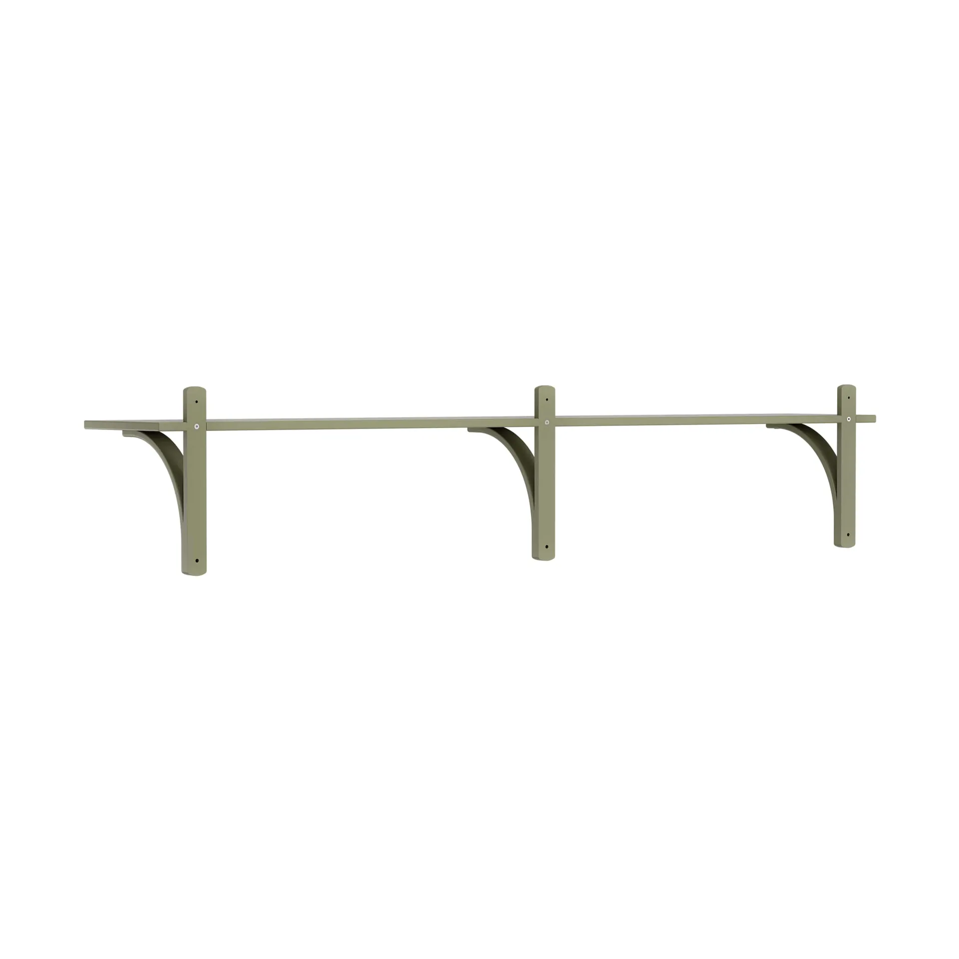 Levi shelf 1 shelf level, Moss green-aluminium, 180 cm Swedese