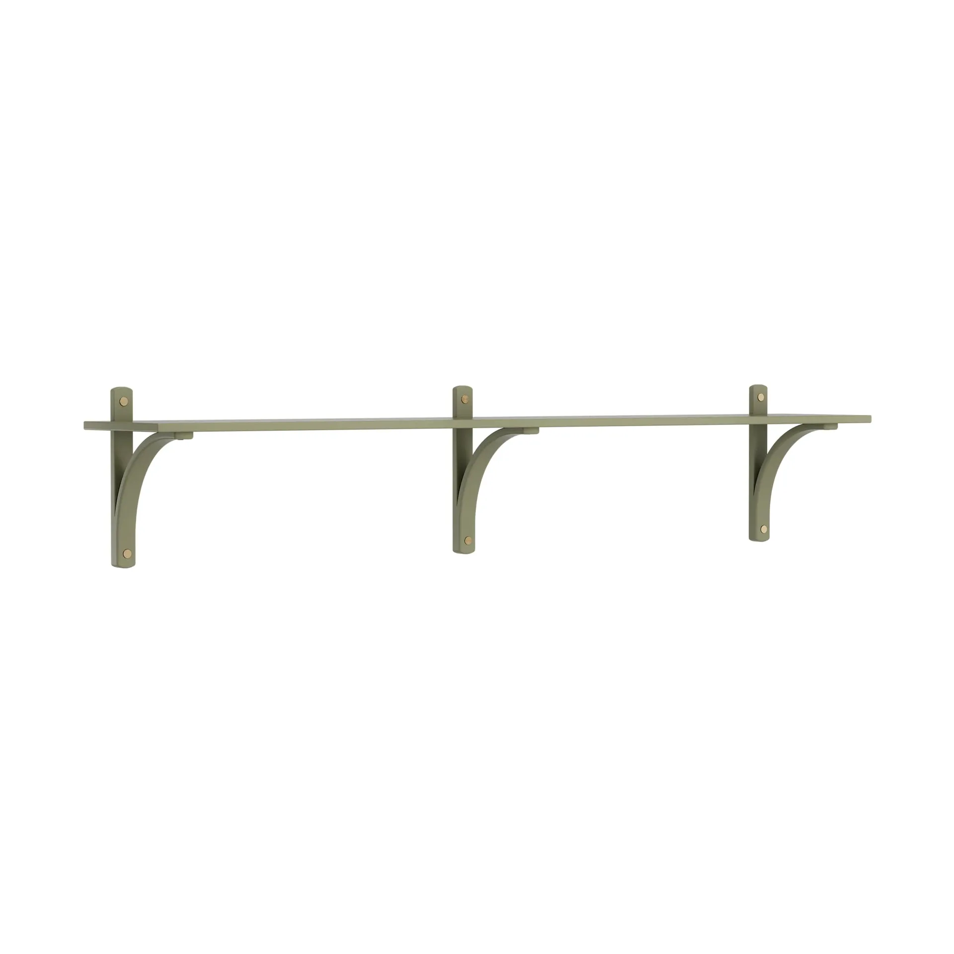 Levi shelf 1 shelf level, Moss green-brass, 180 cm Swedese
