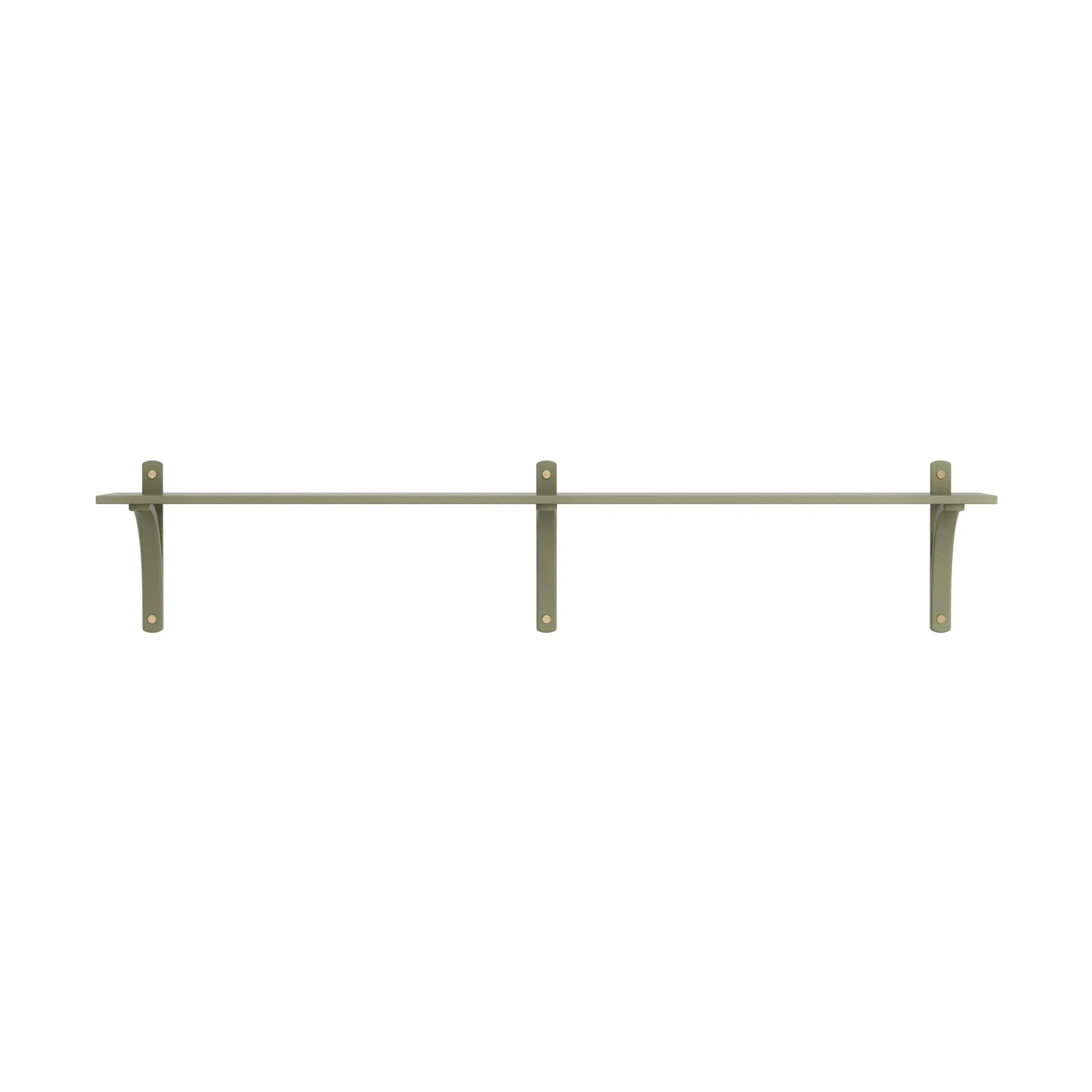 Levi shelf 1 shelf level, Moss green-brass, 180 cm Swedese