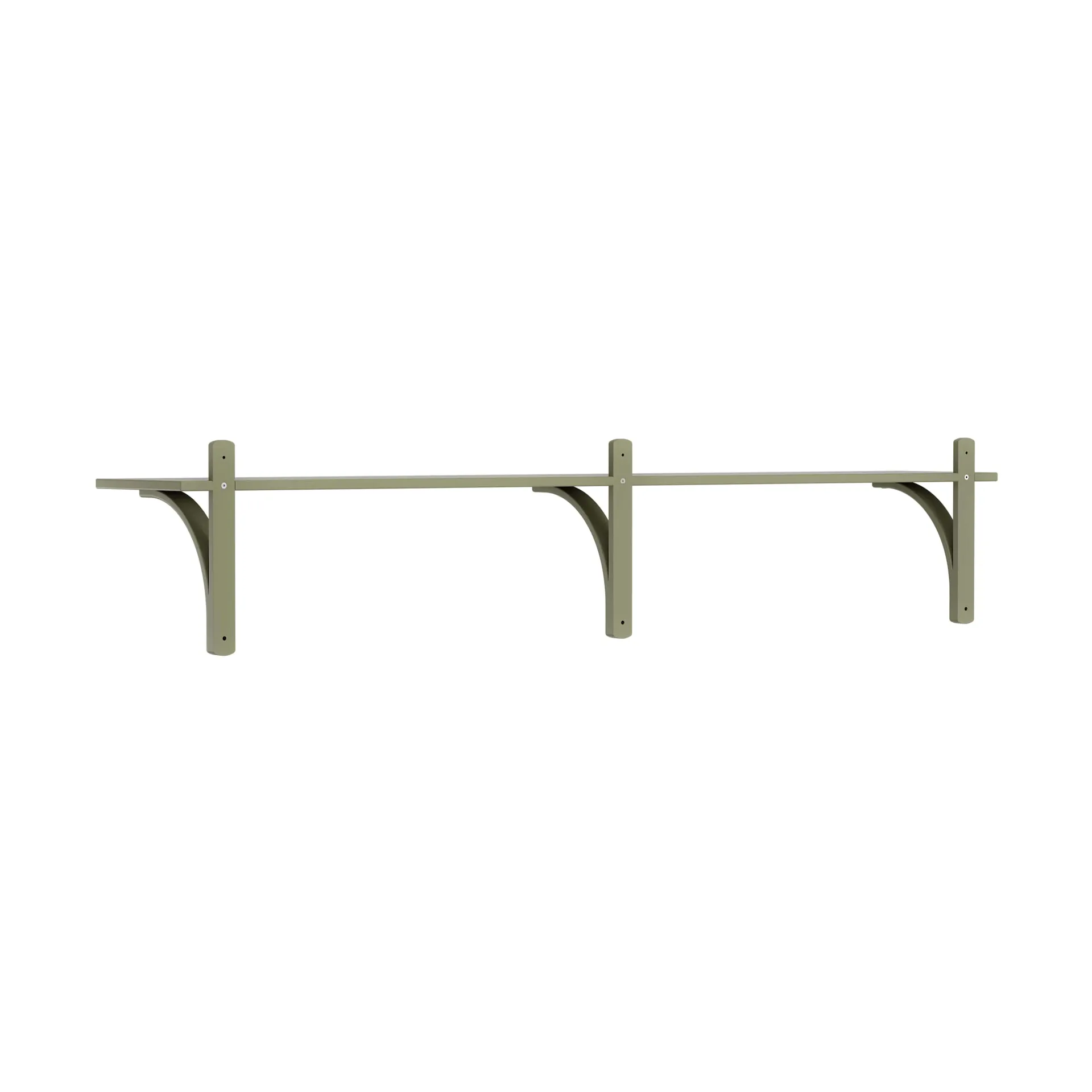 Levi shelf 1 shelf level, Moss green-brass, 180 cm Swedese