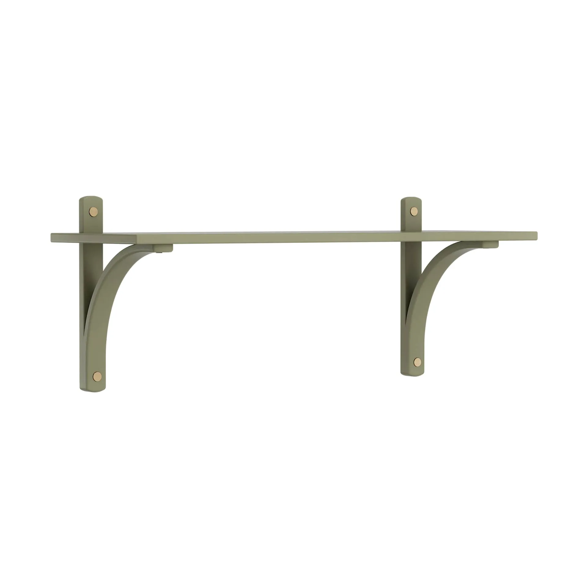 Levi shelf 1 shelf level, Moss green-brass, 90 cm Swedese