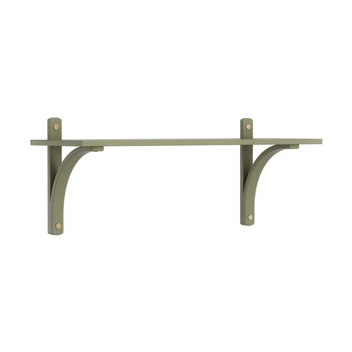 Levi shelf 1 shelf level - Moss green-brass, 90 cm - Swedese