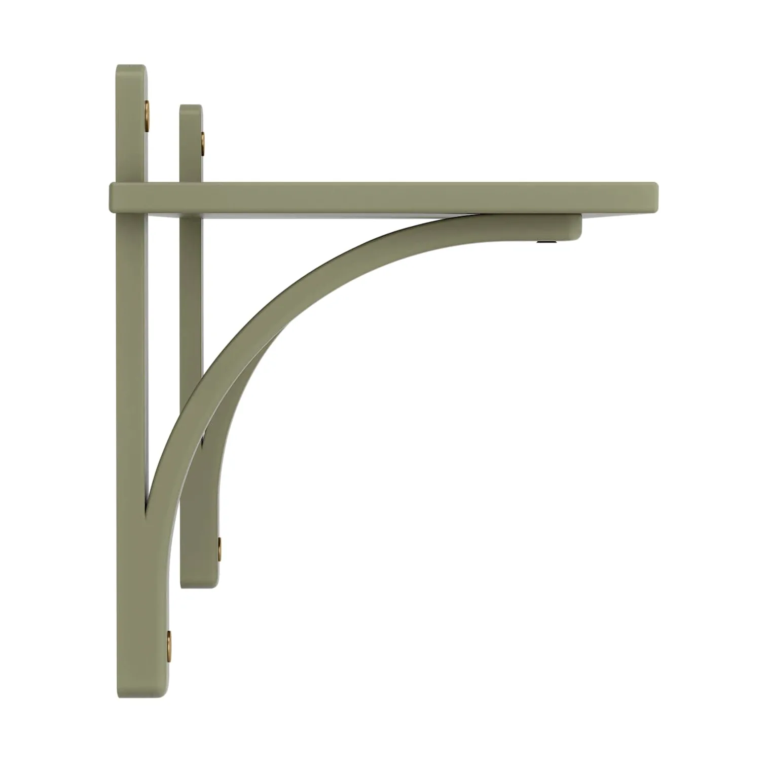 Levi shelf 1 shelf level, Moss green-brass, 90 cm Swedese