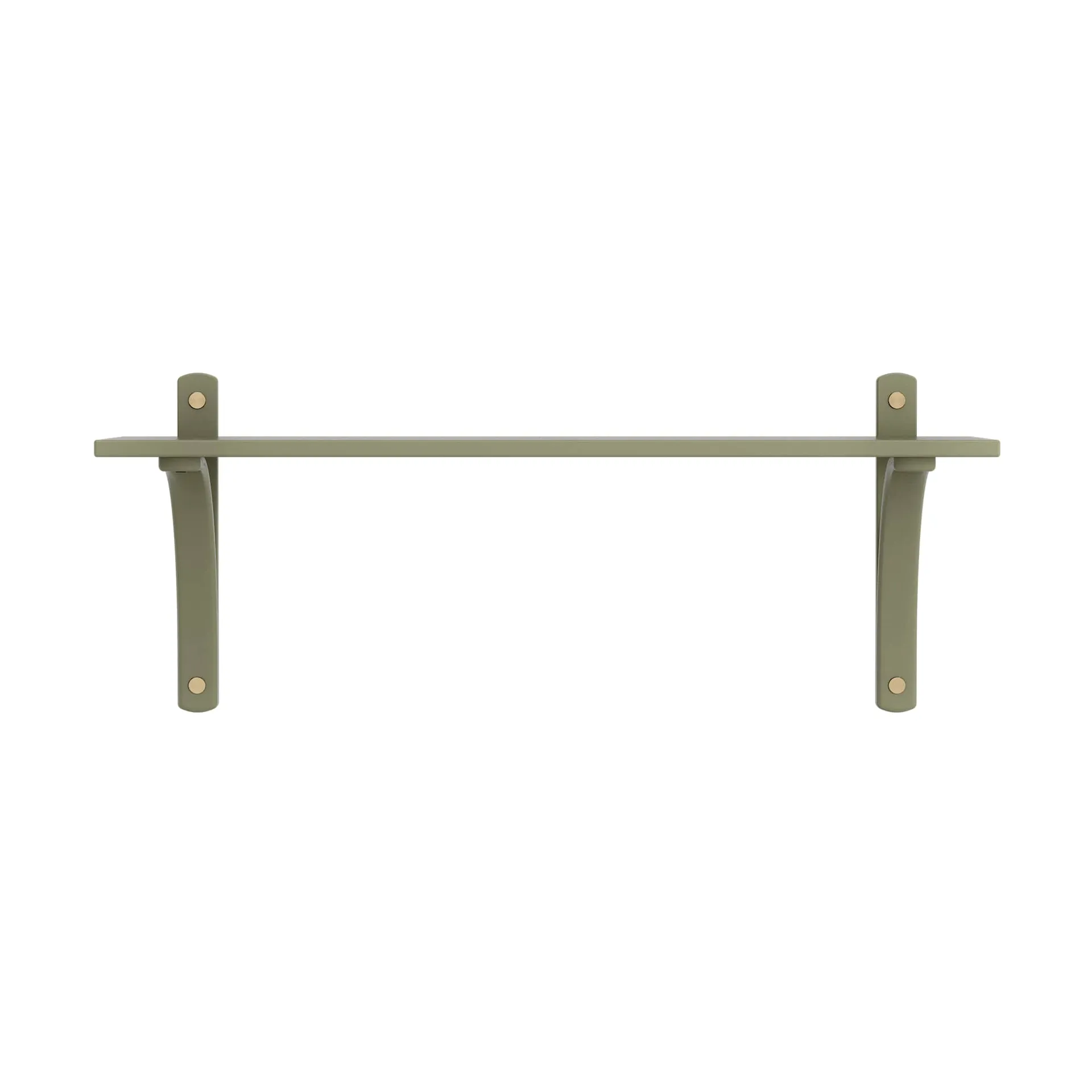 Levi shelf 1 shelf level, Moss green-brass, 90 cm Swedese