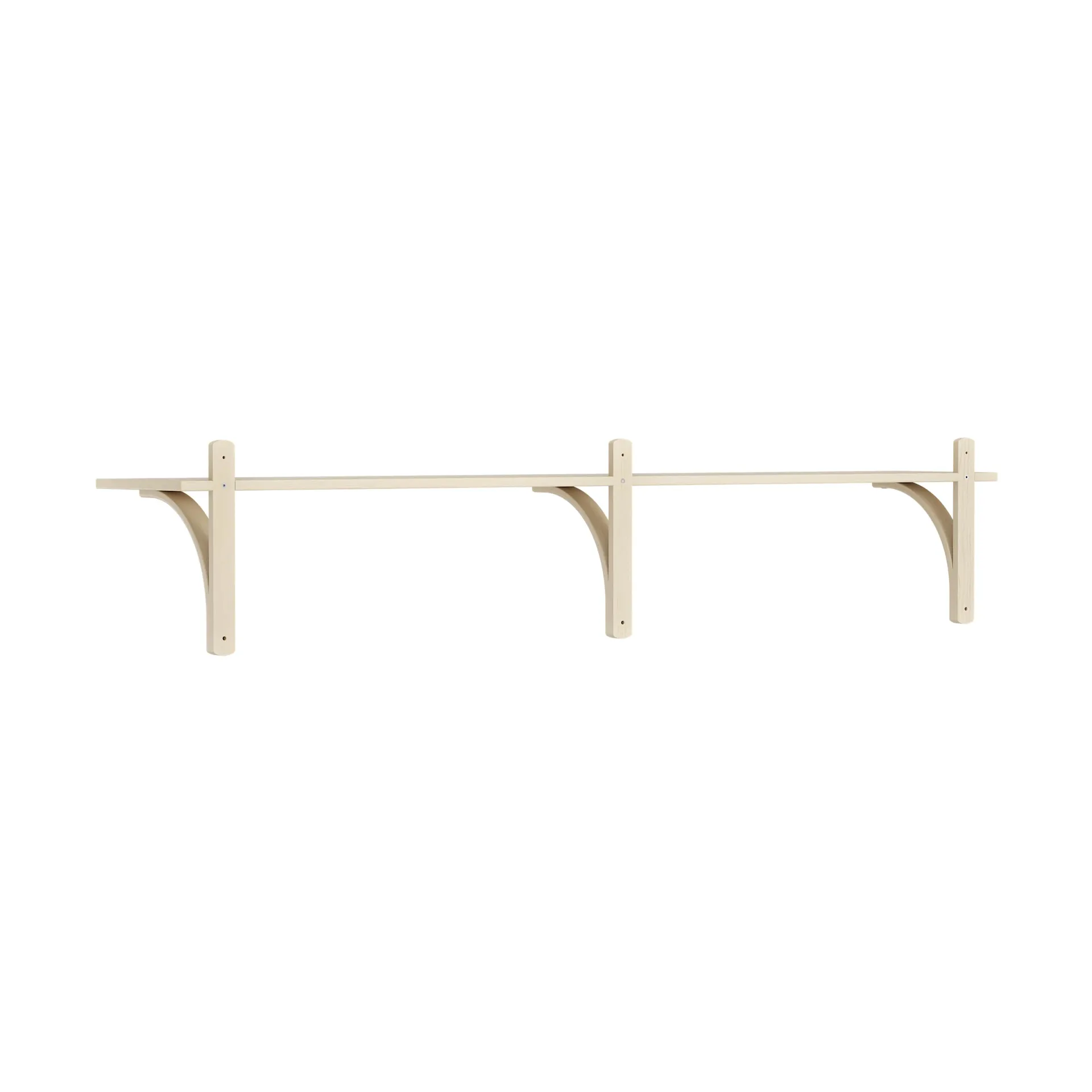 Levi shelf 1 shelf level, Natural lacquered ash-aluminium, 180 cm Swedese