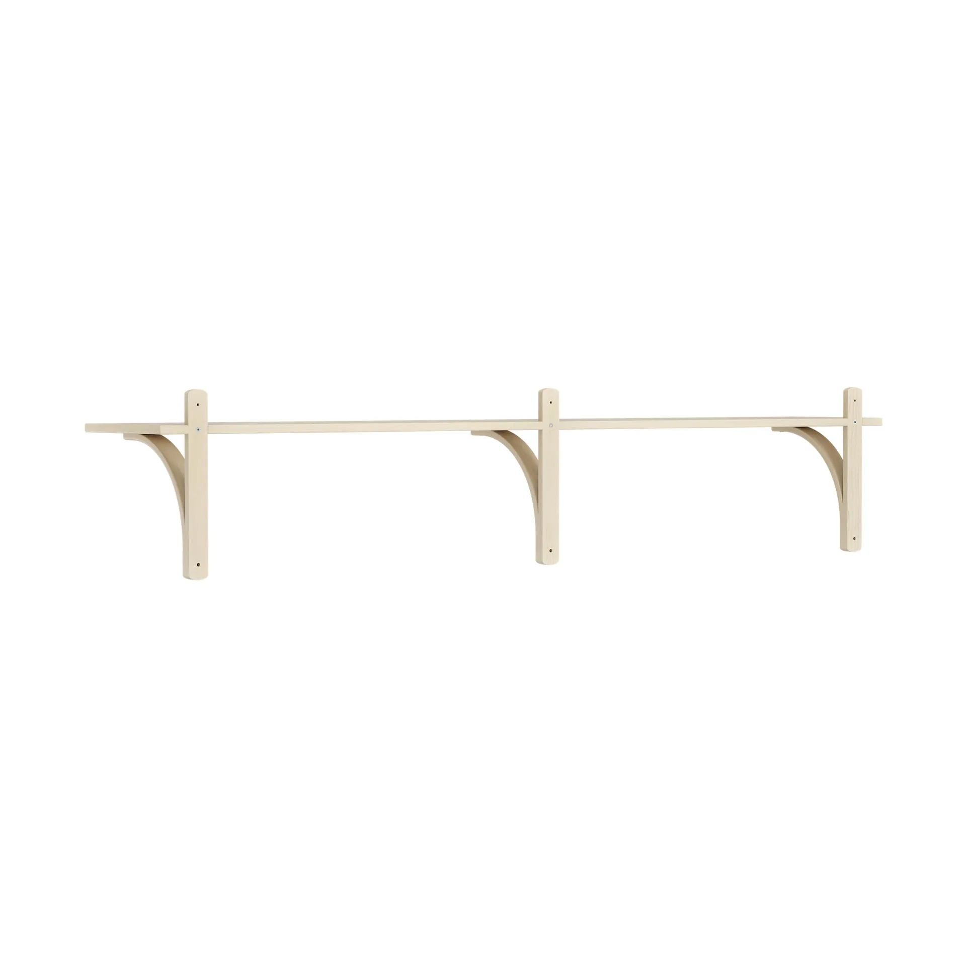 Levi shelf 1 shelf level, Natural lacquered ash-brass, 180 cm Swedese
