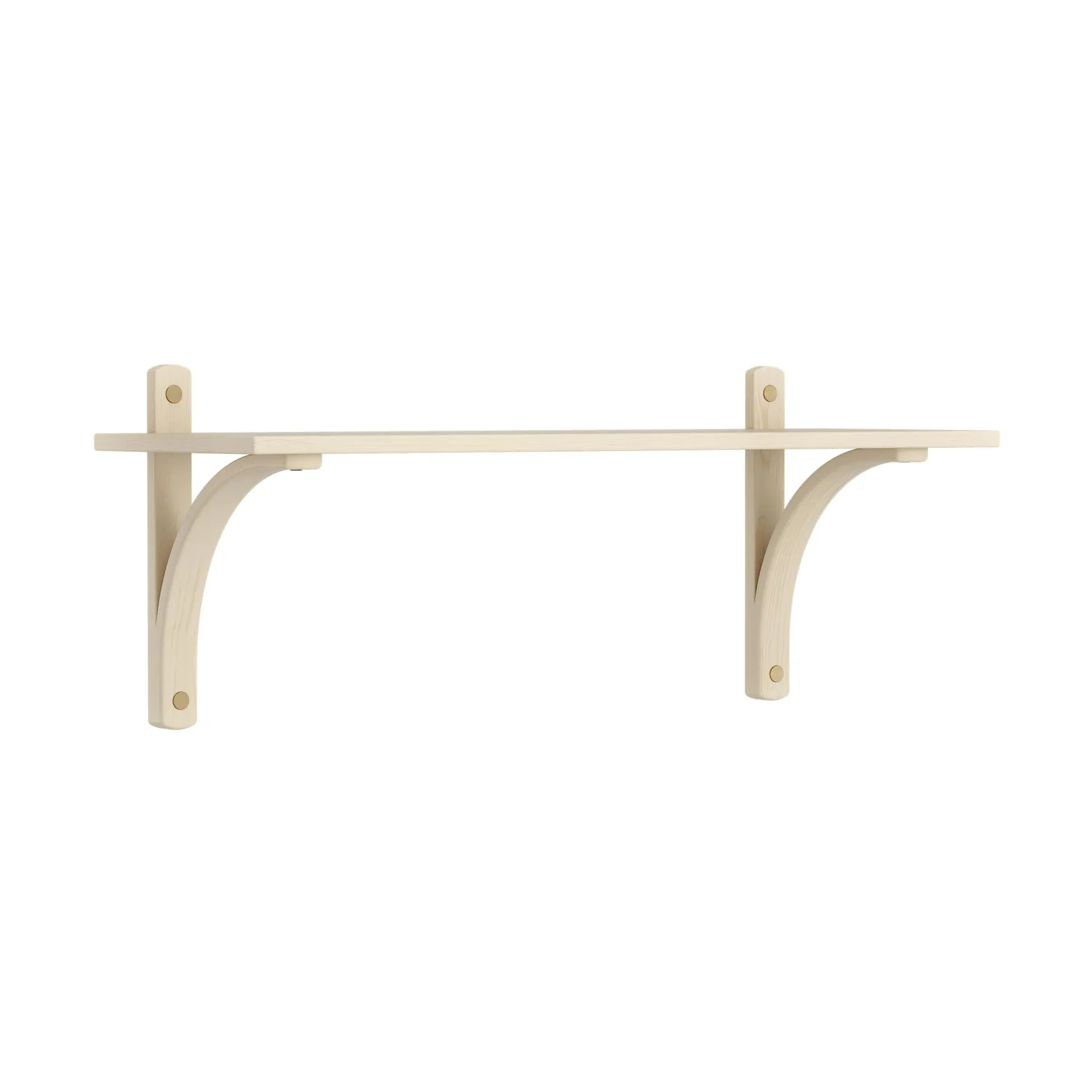 Levi shelf 1 shelf level, Natural lacquered ash-brass, 90 cm Swedese
