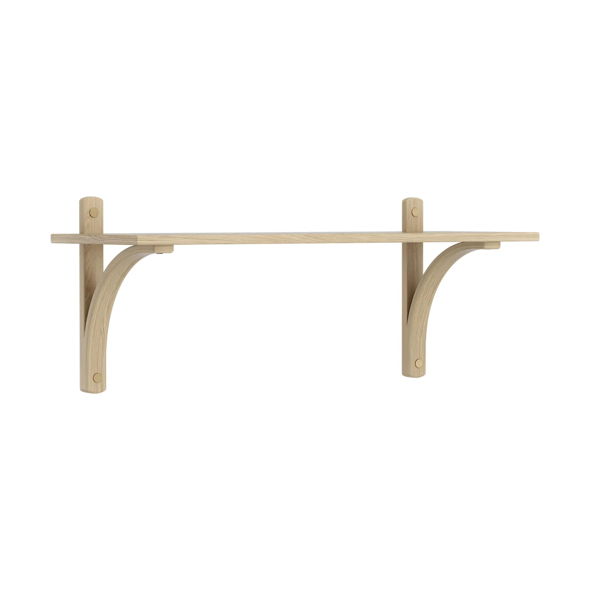 Levi shelf 1 shelf level, Natural lacquered oak-brass, 90 cm Swedese