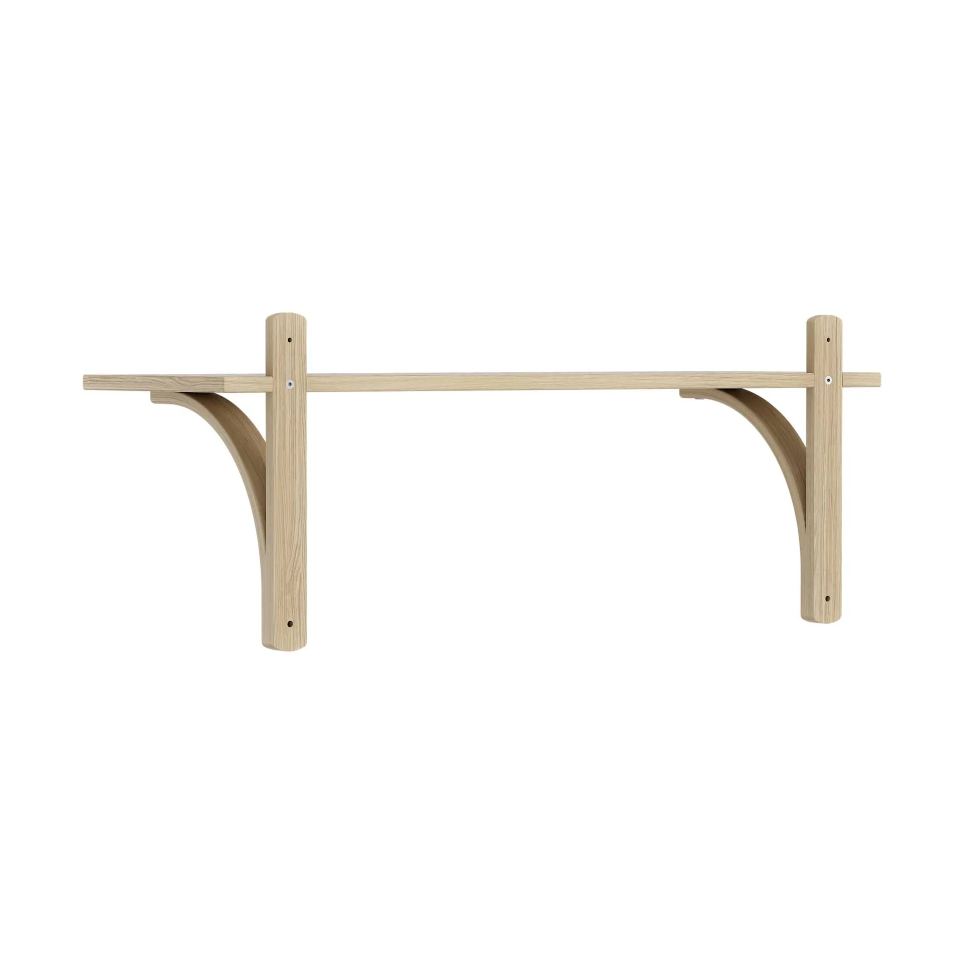 Levi shelf 1 shelf level, Natural lacquered oak-brass, 90 cm Swedese