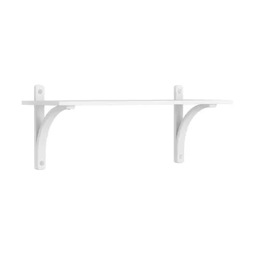 Levi shelf 1 shelf level - White lacquered ash-aluminium, 90 cm - Swedese