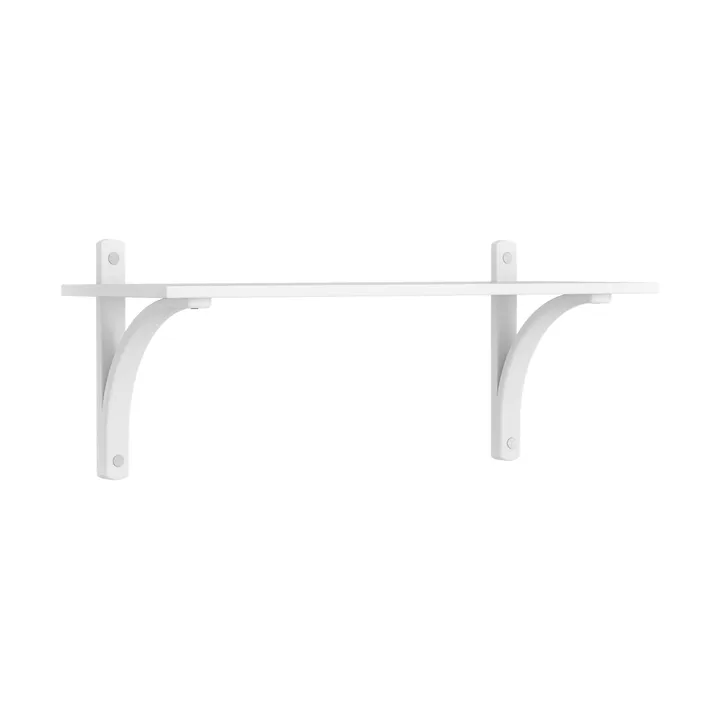 Levi shelf 1 shelf level - White lacquered ash-aluminium, 90 cm - Swedese