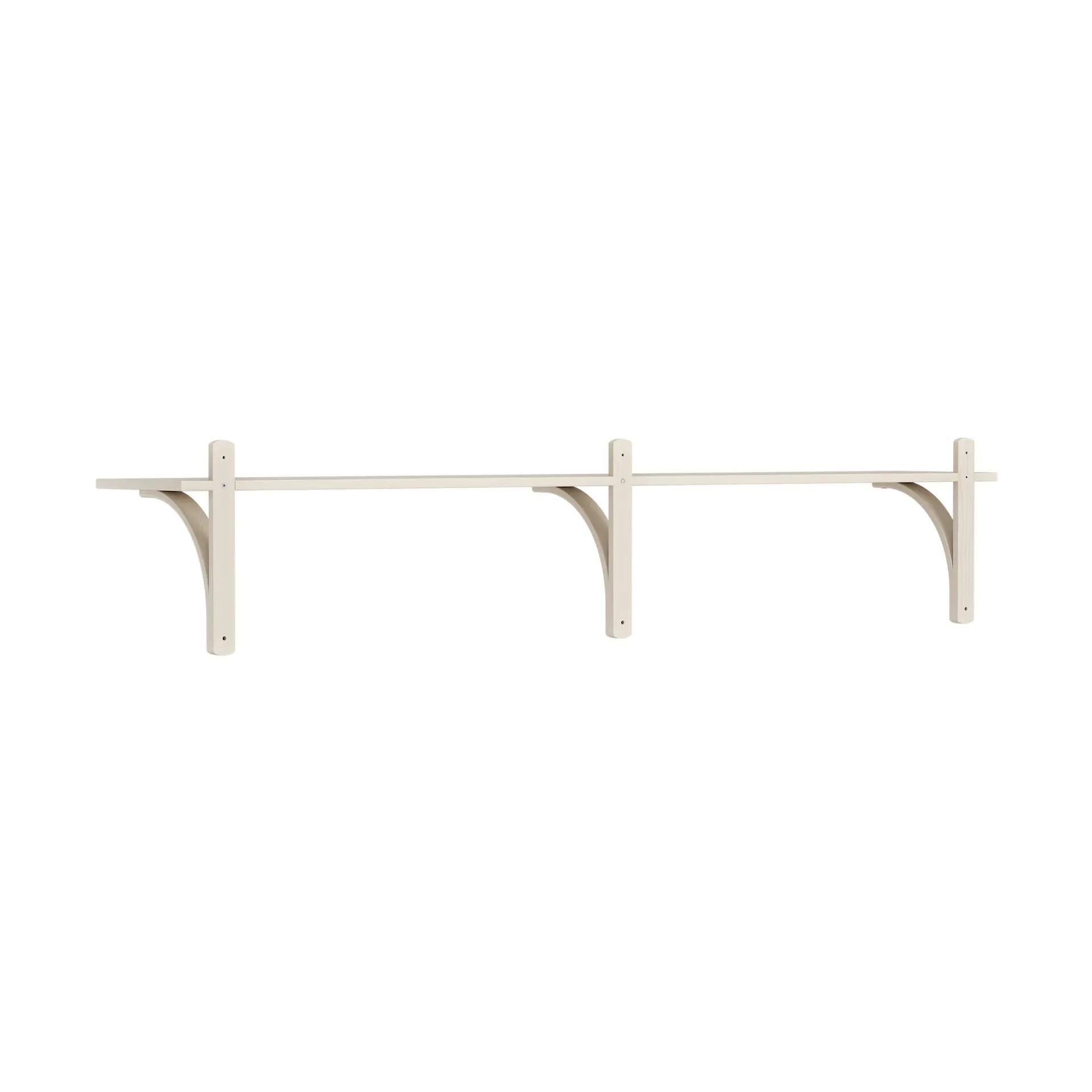 Levi shelf 1 shelf level, White pigmented ash-aluminium, 180 cm Swedese