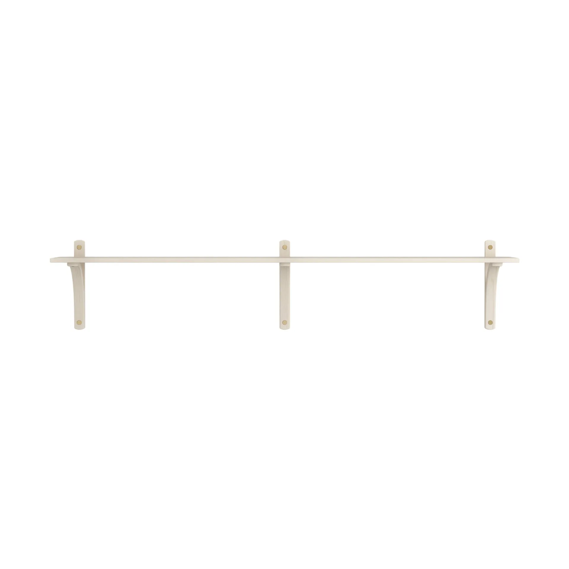 Levi shelf 1 shelf level, White pigmented ash-brass, 180 cm Swedese
