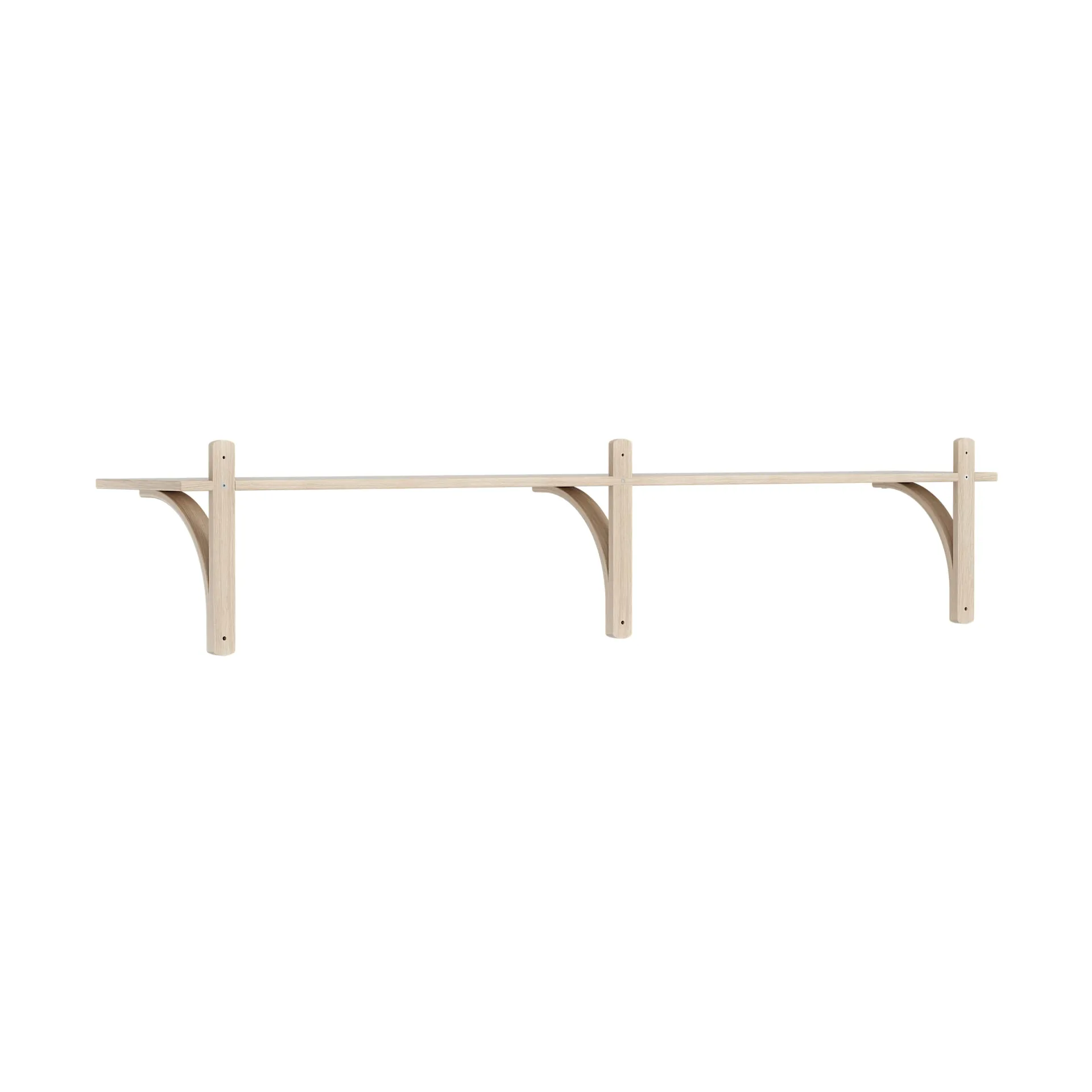 Levi shelf 1 shelf level, White-pigmented oak-brass, 180 cm Swedese