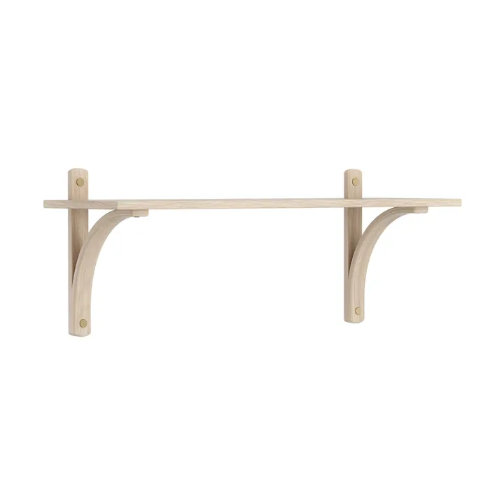 Levi shelf 1 shelf level - White-pigmented oak-brass, 90 cm - Swedese