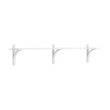 Levi shelf 1 shelf level - White-stained ash-aluminium, 180 cm - Swedese