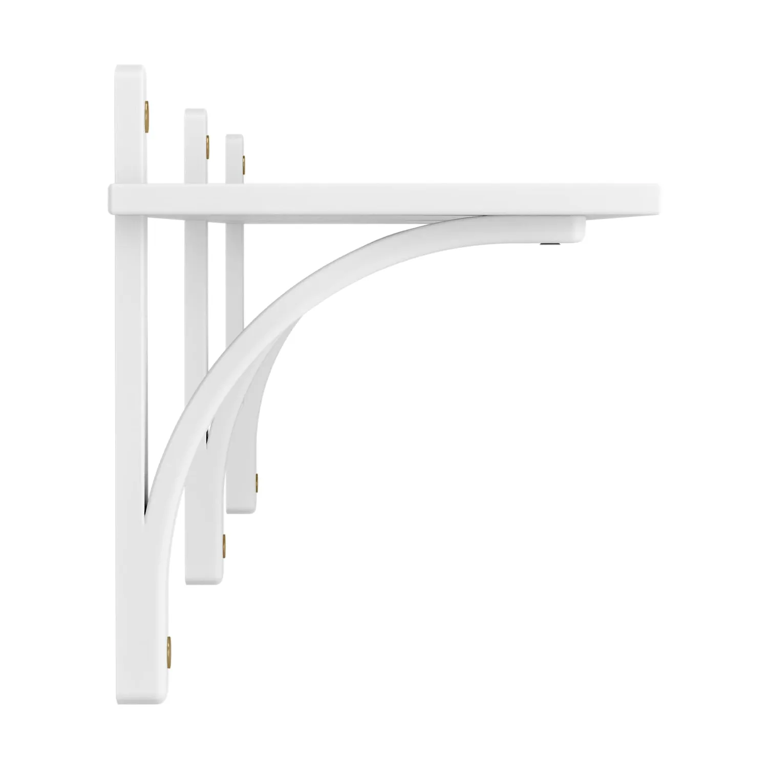 Levi shelf 1 shelf level, White stained ash-brass, 180 cm Swedese