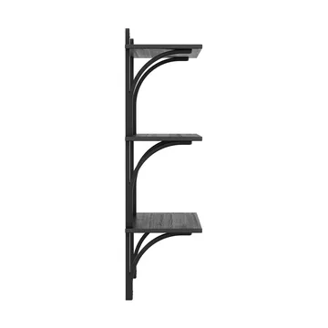 Levi shelf 3 shelves - Black stained ash-aluminium, 90 cm - Swedese