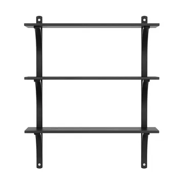 Levi shelf 3 shelves - Black stained ash-aluminium, 90 cm - Swedese