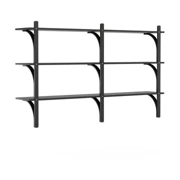 Levi shelf 3 shelves - Black-stained ash-brass, 180 cm - Swedese