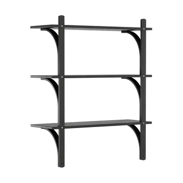Levi shelf 3 shelves - Black-stained ash-brass, 90 cm - Swedese