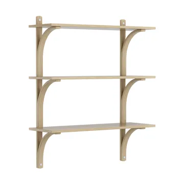 Levi shelf 3 shelves - Clear lacquered oak-aluminium, 90 cm - Swedese