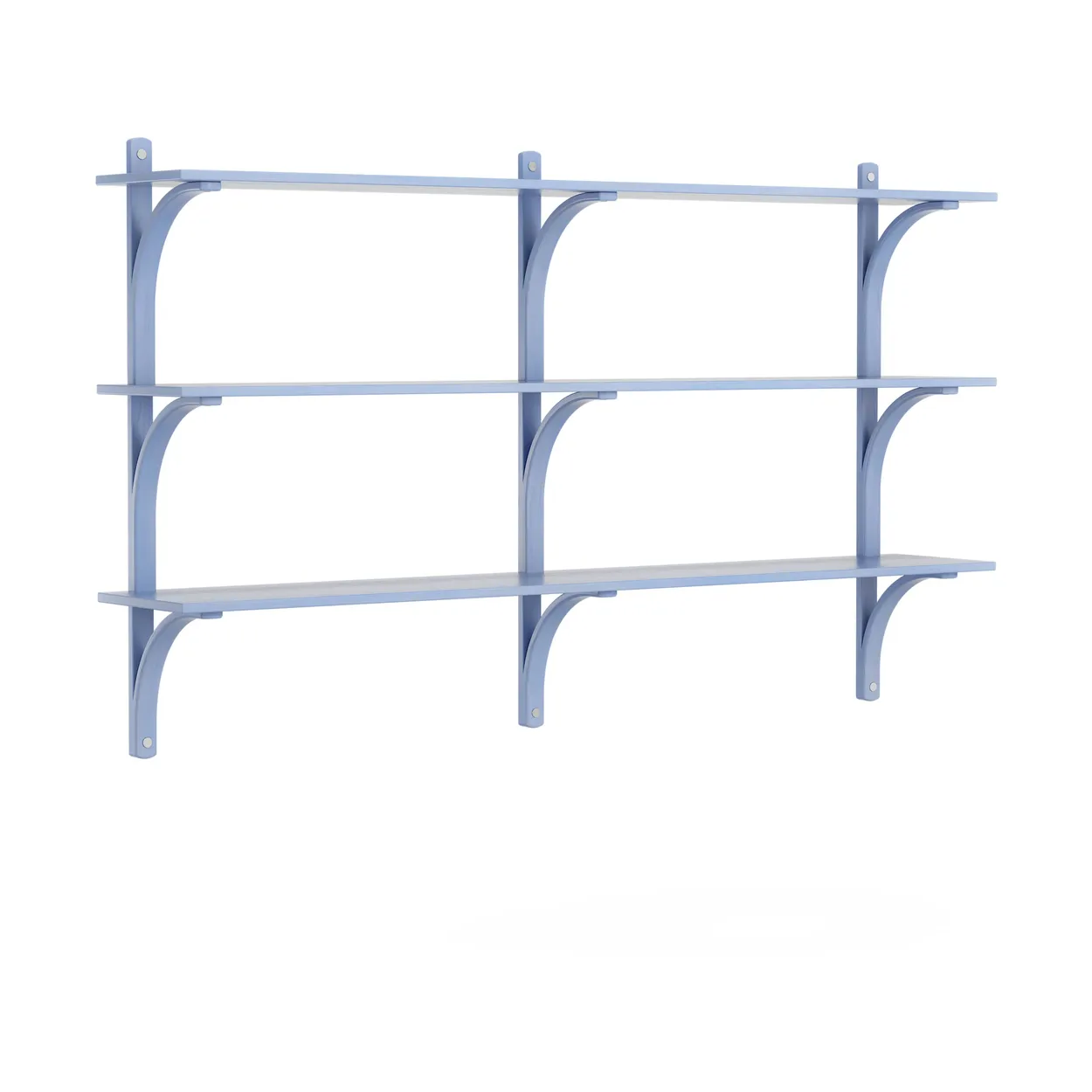 Swedese Levi shelf 3 shelves ILKE Blue-aluminium, 180 cm