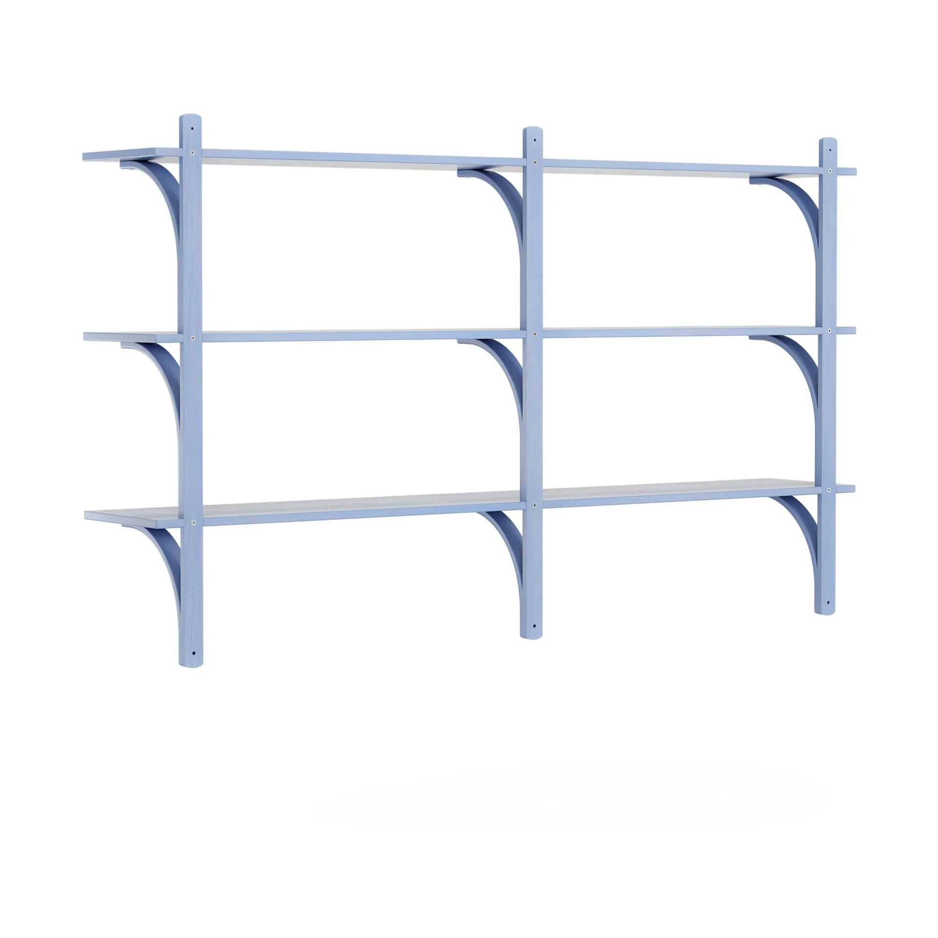 Levi shelf 3 shelves, ILKE Blue-aluminium, 180 cm Swedese