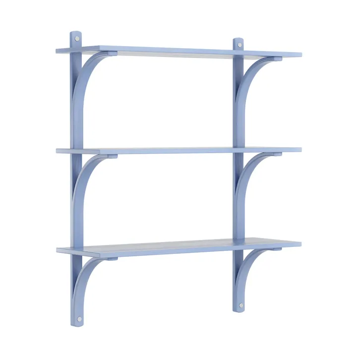 Levi shelf 3 shelves - ILKE Blue-aluminium, 90 cm - Swedese
