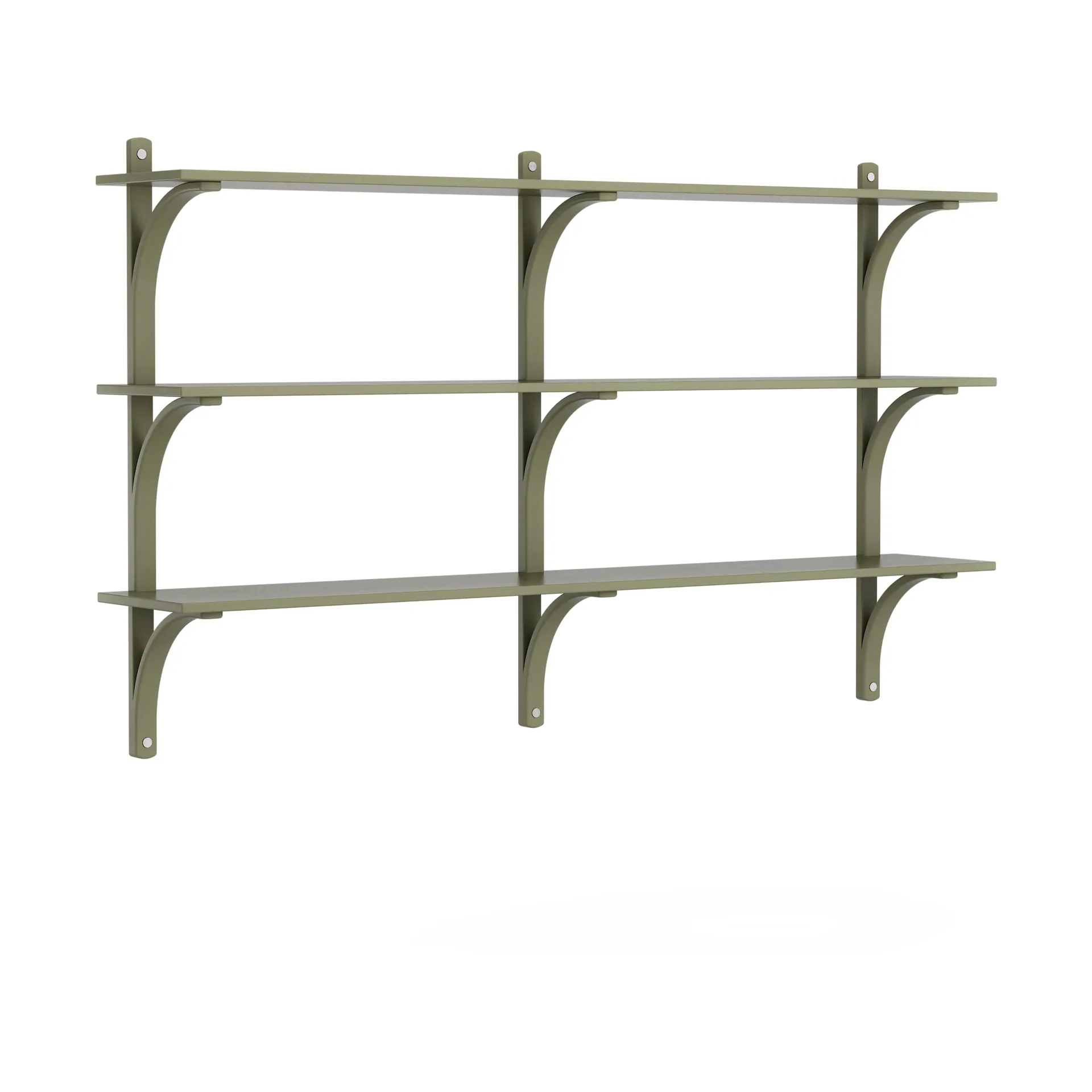 Levi shelf 3 shelves, Moss green-aluminium, 180 cm Swedese